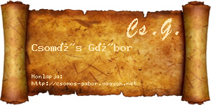 Csomós Gábor névjegykártya